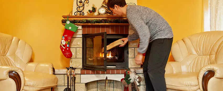 Rusted Metal Fireplace Restoration in Rowland Heights, California
